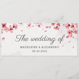 Menú Elegante flor de cerezo rosa el boda de
