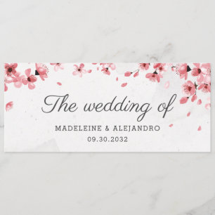 Menú Elegante flor de cerezo rosa el boda de