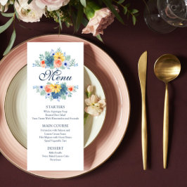 Menú Elegante Floral Suculento Macaron Boda