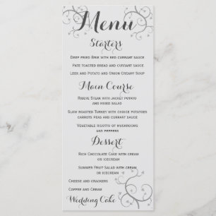 Menú Elegante Florecimiento Con Boda De Corazones