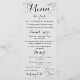 Menú Elegante Florecimiento Con Boda De Corazones
