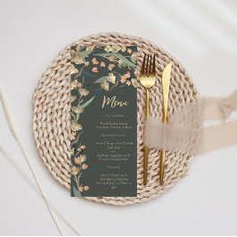 Menú Elegante florín esmeralda y beige botánico