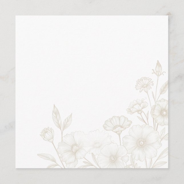 Menú Elegante Fondo de Marco de Arte de Línea Floral Bo (Anverso)