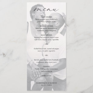 Menú Elegante fotografía de caligrafía boda moderna