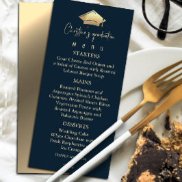 Menú Elegante graduación de la Marina Azul y Oro
