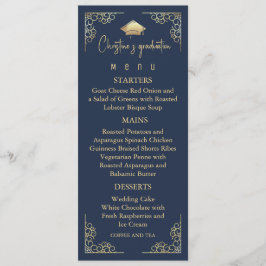 Menú Elegante graduación de la Marina Azul y Oro