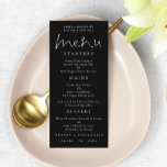 Menú Elegante guión Boda blanco negro<br><div class="desc">Elegante Script White Black Boda Menú. Un juego elegante para el encabezado y personificar fácilmente el resto del texto.</div>