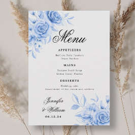 Menú Elegante guión de Boda romántico floral