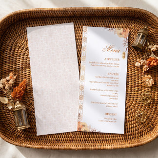 Menú Elegante lámpara árabe floral boda