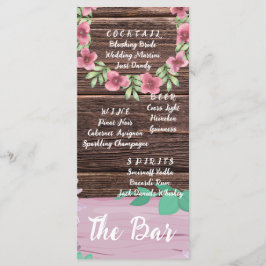 Menú Elegante Madera El Bar Boda Bebe Carta