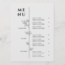 Menú Elegante - Menú de Restaurante Minimalista