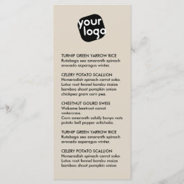 Menú Elegante Moda Personalizado de Taupe Moderno Resta