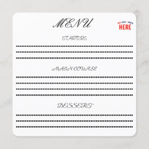 MENÚ ELEGANTE MODERNO PERSONALIZABLE BLANCO VERIFICADO