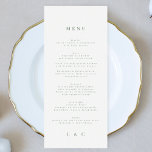 Menú Elegante Monograma Blanco Verde Sage Simple<br><div class="desc">menú delgado para coincidir con la colección *si desea más opciones de papel este diseño se puede transferir a un programa delgado *o para más ayuda póngase en contacto conmigo</div>