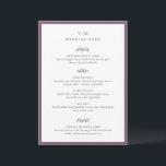 Menú Elegante Monograma Púrpura Boda Moderna<br><div class="desc">Menús de boda modernos con un diseño limpio que combina fuentes serif y script.</div>