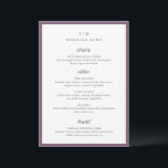 Menú Elegante Monograma Púrpura Boda moderno<br><div class="desc">Menús bodas modernos con un diseño limpio con fuentes serif y script.</div>
