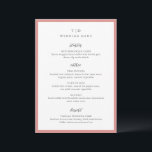 Menú Elegante Monograma rosa coral Boda moderno<br><div class="desc">Menús bodas modernos con un diseño limpio con fuentes serif y script.</div>