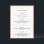 Menú Elegante Monograma rosa coral Boda moderno<br><div class="desc">Menús bodas modernos con un diseño limpio con fuentes serif y script.</div>