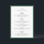 Menú Elegante Monograma Verde Esmeralda Boda moderno<br><div class="desc">Menús bodas modernos con un diseño limpio con fuentes serif y script.</div>