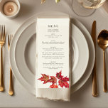 Menú Elegante Naranja rojo Cae deja Boda<br><div class="desc">Disfrute de la calidez de la temporada con nuestro menú Boda Autumn Elegance, una celebración del amor y los colores de otoño. La carta, decorada con delicadas hojas rojas y naranjas, refleja con gusto la esencia de la temporada. Los ricos tonos de otoño se complementan con un diseño elegante, perfecto...</div>
