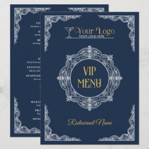 Menú Elegante Ornate Dibujado a Mano Su Logo VIP