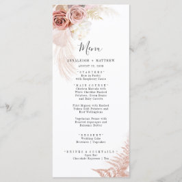 Menú Elegante Pampas Grass Terracotta Boda moderno