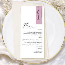 Menú elegante personalizado con nombre del invitad