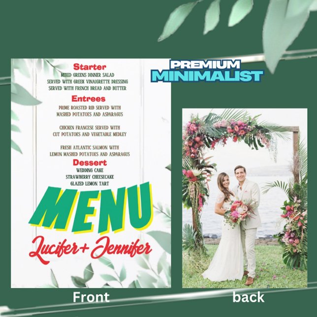 Menú Elegante Personalizado de Greenery Minimalista Bod (Subido por el creador)