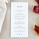 Menú Elegante Pluma Roja Blanca Borgoña El Boda<br><div class="desc">menú delgado para coincidir con la colección *si desea más opciones de papel este diseño se puede transferir a un programa delgado *o para más ayuda póngase en contacto conmigo</div>