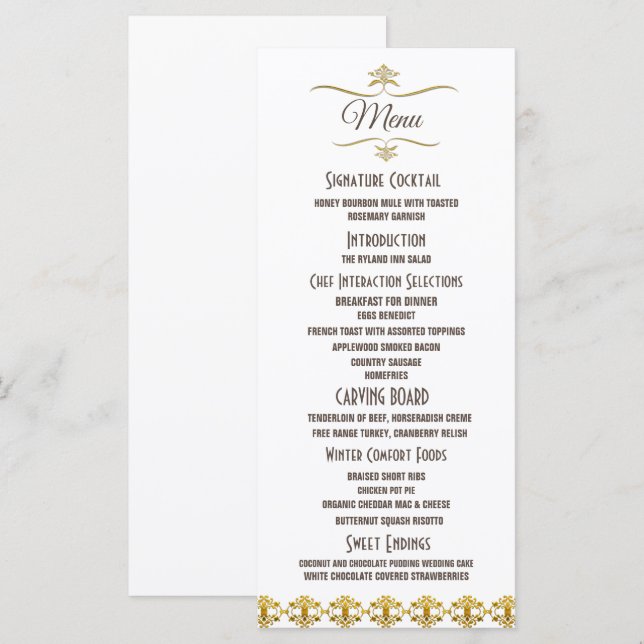 Menú Elegante Purpurina de oro negro Boda Brooch (Anverso / Reverso)