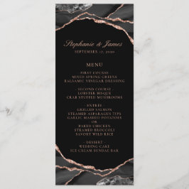 Menú Elegante Rosa negro Relieve metalizado dorado Agat