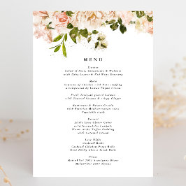 Menú Elegante Rosa Romance Boda