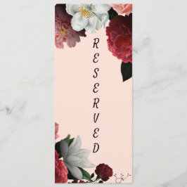 Menú Elegante Rótulo de sillas reservadas de Borgoña y 