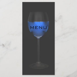 Menú Elegante Silver Magic Blue Wine Black Menue Moda