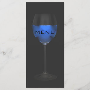 Menú Elegante Silver Magic Blue Wine Black Menue Moda