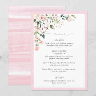 Menú Elegante Tórrida Floral de Acuarela para Desayuno 