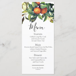 Menú Elegante vegetación de cítricos naranja flor