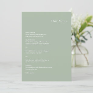 Menú Elegante Verde Sabio Boda Moderna