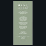 Menú Elegante verde sabio moderno comamos la cena Boda<br><div class="desc">Un elegante y sabroso menú de boda de moda minimalista verde claro,  verde claro y sabroso. Que presenta el diseño de plantillas de moda de fondo verde sabio y tipografía blanca . Y comencemos la redacción en caligrafía elegante de moda.</div>