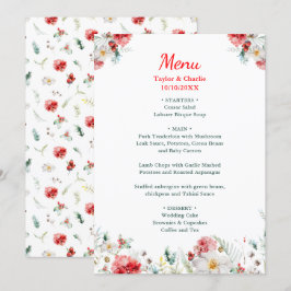 Menú Elegante Verdor Floral Boda de Invierno