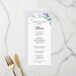 Menú Elegante y hermosa acuarela floral Lilac Boho