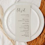 Menú Elegante y moderno Light Sage green Comamos boda<br><div class="desc">¡Comamos! menú boda o fiesta de recepción. Una moderna tipografía y un moderno color verde sabio para su papelería boda: elija esta sencilla y elegante suite nupcial. Personalizable completo: puede cambiar el fondo y el color del texto como desee.</div>