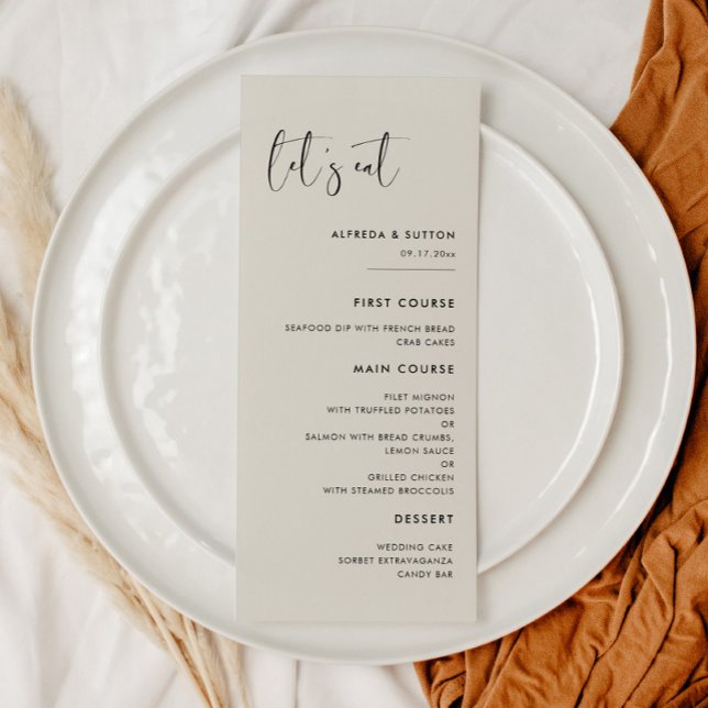 Menú Elegante y moderno Light Sage green Comamos boda (Subido por el creador)