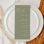 Menú Elegante y moderno Sage green Comamos boda<br><div class="desc">¡Comamos! menú boda o fiesta de recepción. Una moderna tipografía y un moderno color verde sabio para su papelería boda: elija esta sencilla y elegante suite nupcial. Personalizable completo: puede cambiar el fondo y el color del texto como desee.</div>