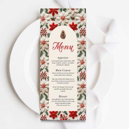 Menú Elegantes Navidades Fiesta Red Floral
