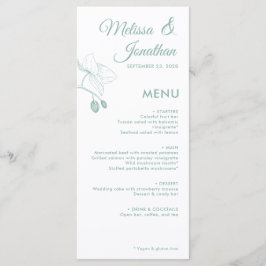 Menú Elegantes orquídeas romántico floral boda moderno