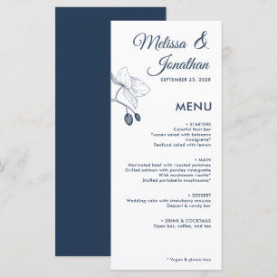 Menú Elegantes orquídeas romántico floral boda moderno