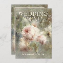 Menú Elegantes Rosas antiguos, suave color de agua rosa