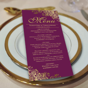 Menú Elegantes toneles dorados en el Boda de ciruelas m