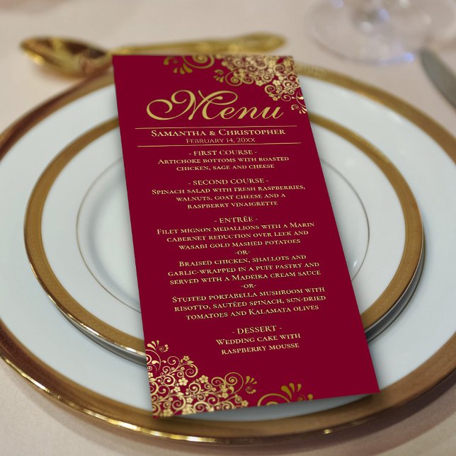 Menú Elegantes tonterías de oro en el Boda de Borgoña (Subido por el creador)